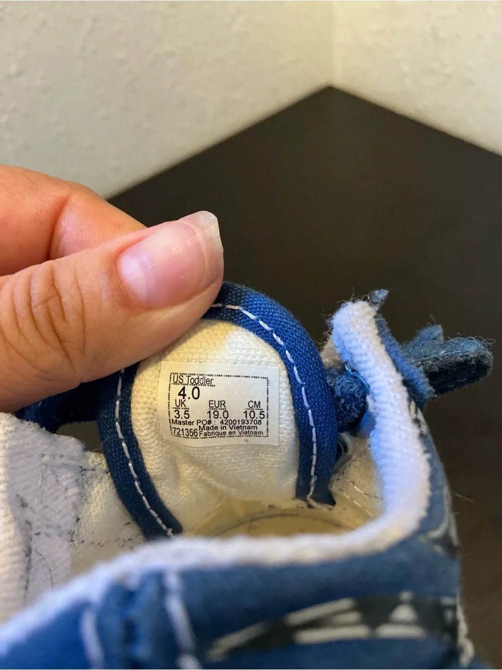 Vans Blue and Black Kids Velcro Sneakers